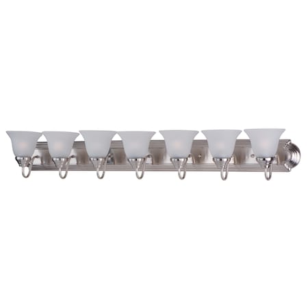 Maxim Essentials 7-Light 48" Wide Satin Nickel Vanity Light 8016FTSN